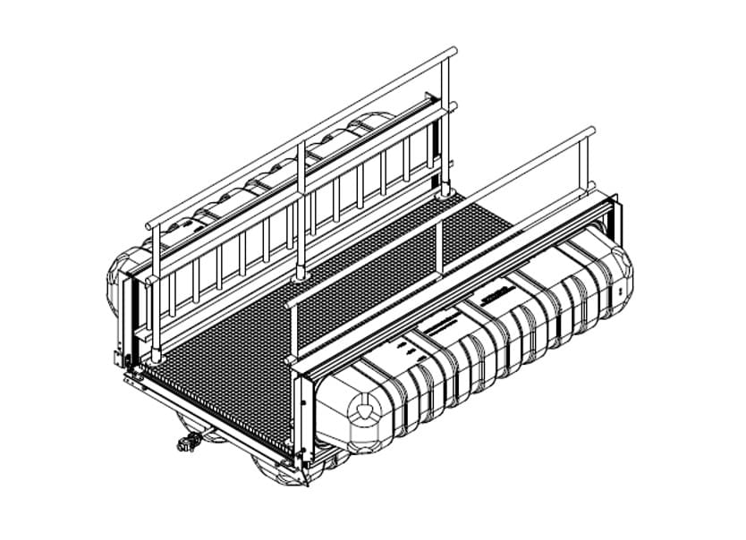 Render of the Xrosswater extreme design walkway in FRP and stainless steel