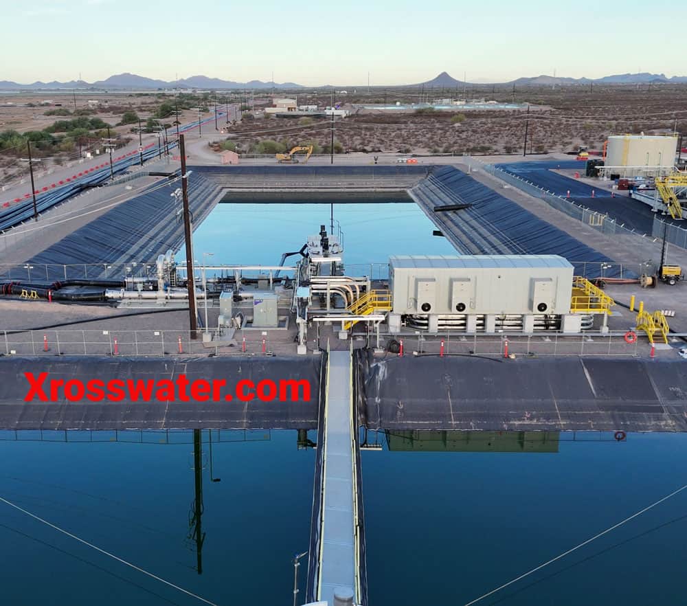 Aerial view of the Xrosswater walkway at Florence Copper, Arizona