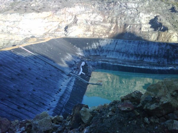 Xrosswater walkway on a mountain tailings pond in Turkey