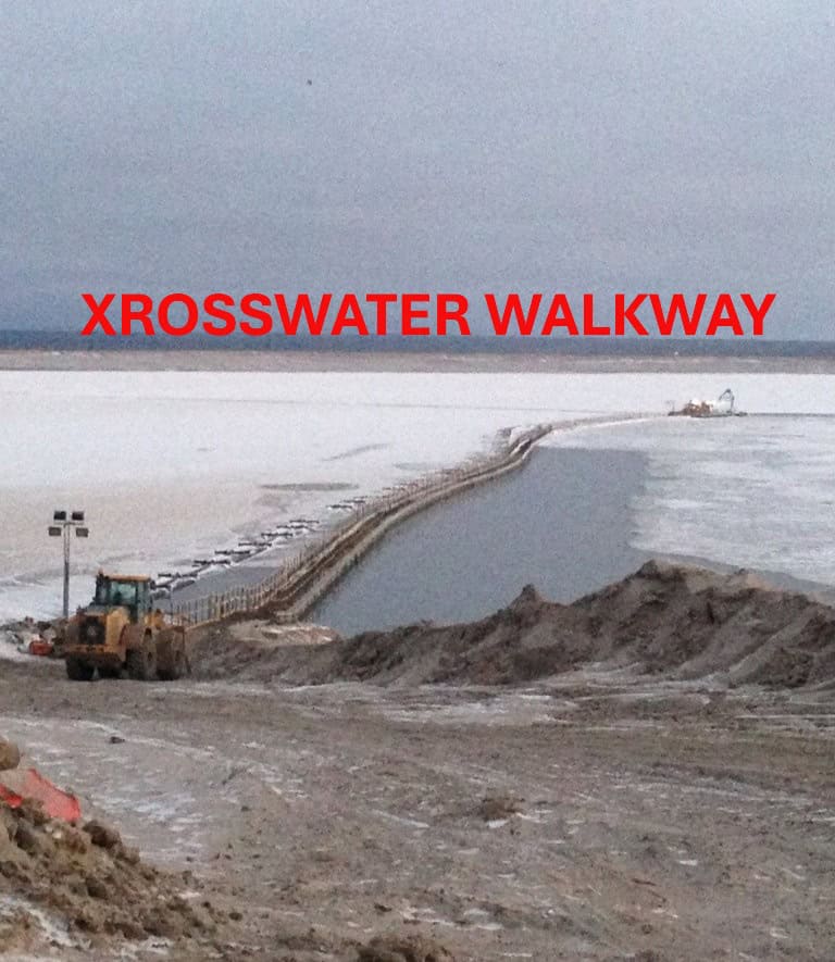 Pivot walkway at the Shell oil sands dredging operation in Canada